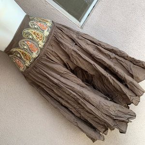 Embroidered tiered hippie skirt